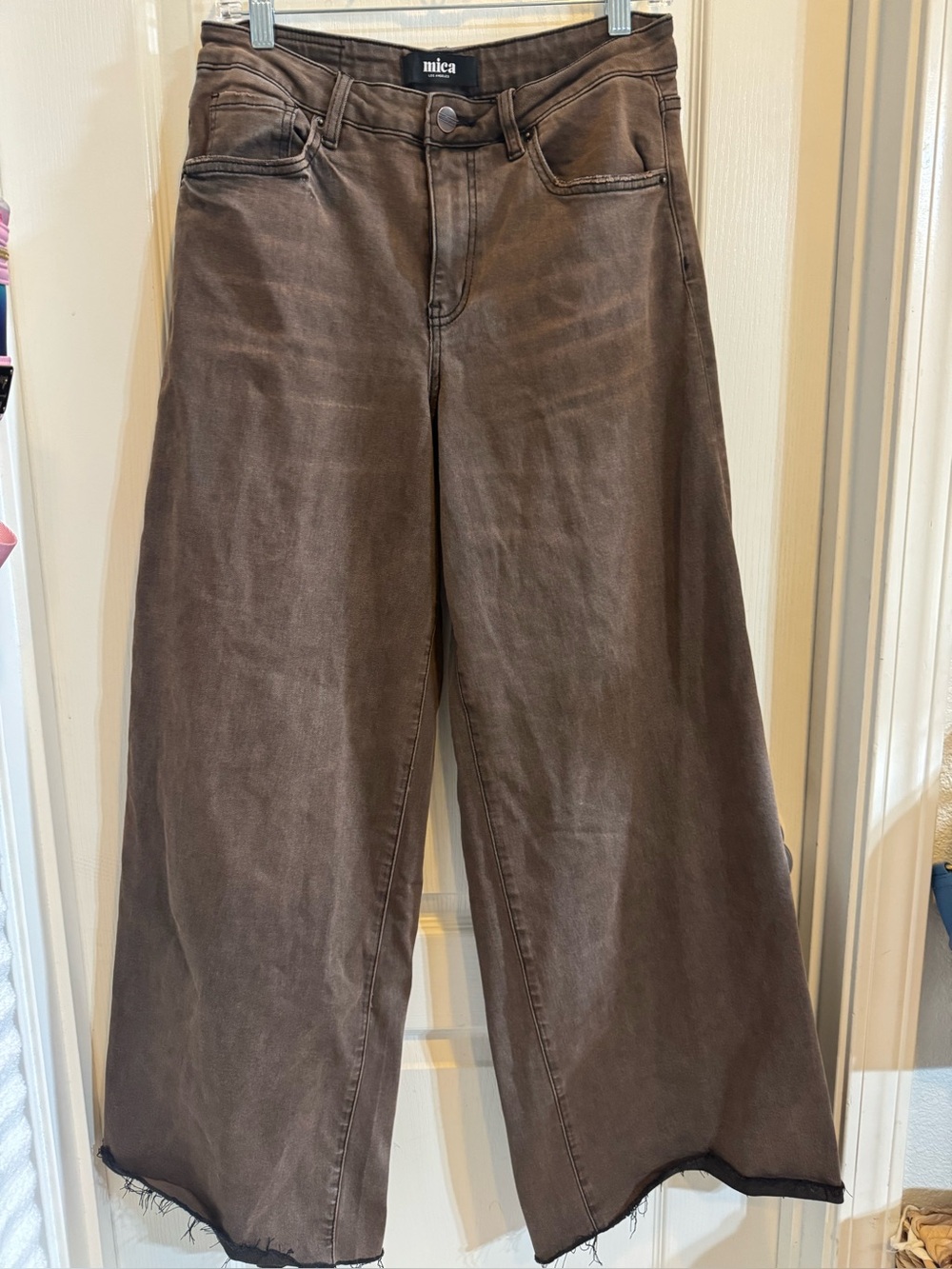 Mica Los Angeles Wide-Leg Jeans in Brown